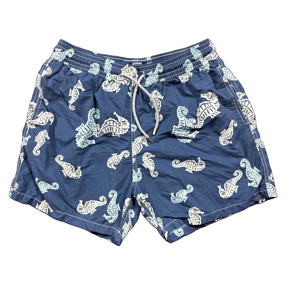 Vilebrequin Swim Trunks - Floral Seahorse - Blue White - Sz XL *READ*